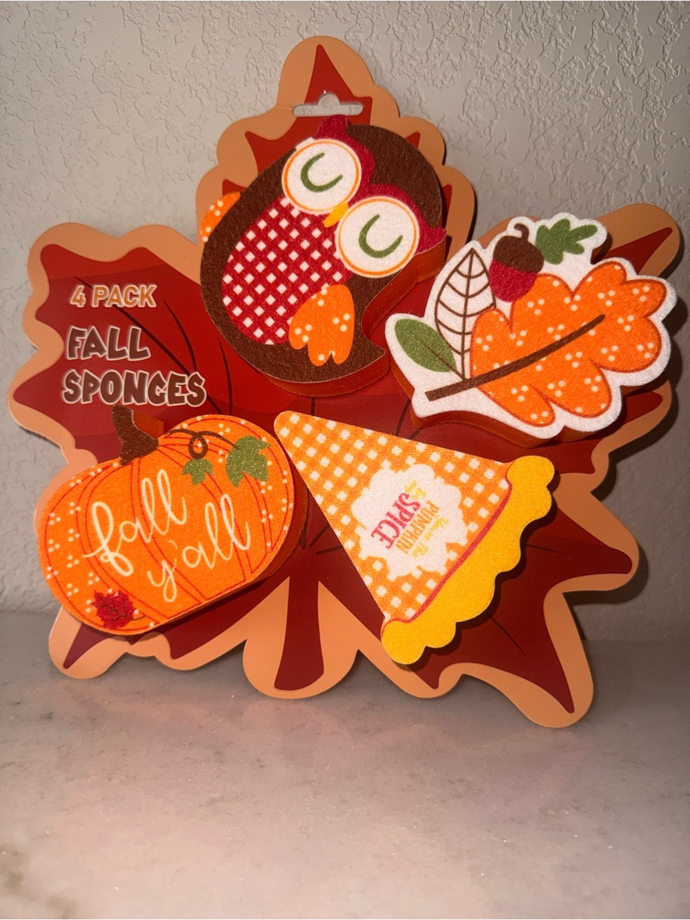 Fall Sponges 4-Pack - Orange Decorative Home Sponges-NWT!!🍁
